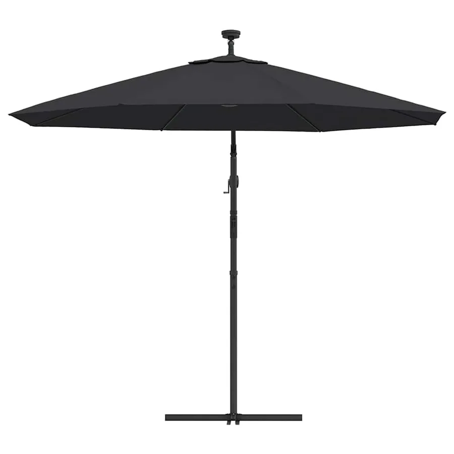 Parasol de jardin en porte-à-faux et lumières LED mât en acier - 7