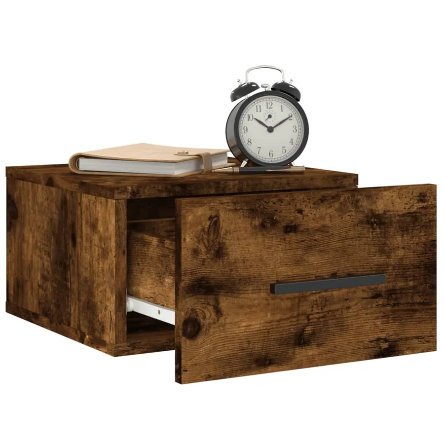 Tables de chevet murales 2 pcs chêne fumé 35x35x20 cm - 11