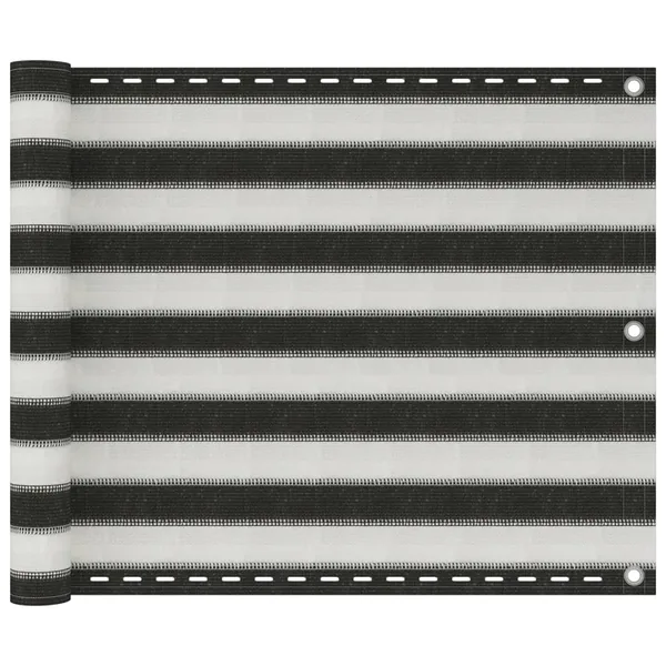 Écran de balcon PEHD 75x300 cm Anthracite et blanc