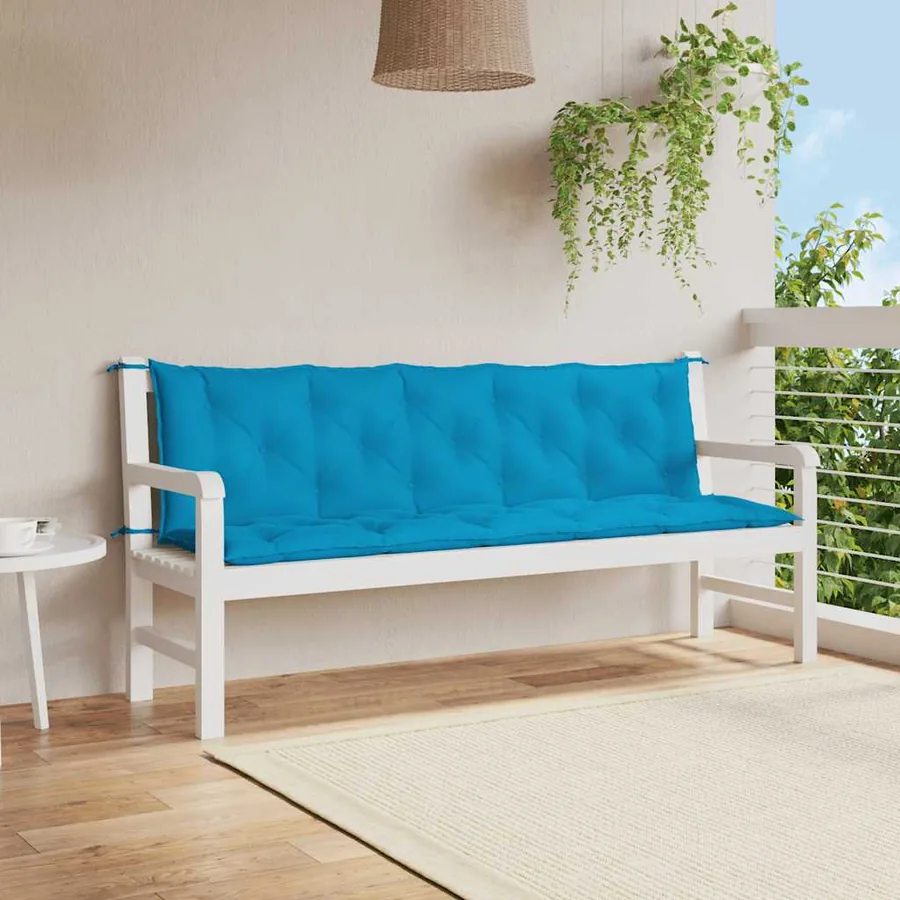 Coussin de banc de jardin bleu clair tissu oxford