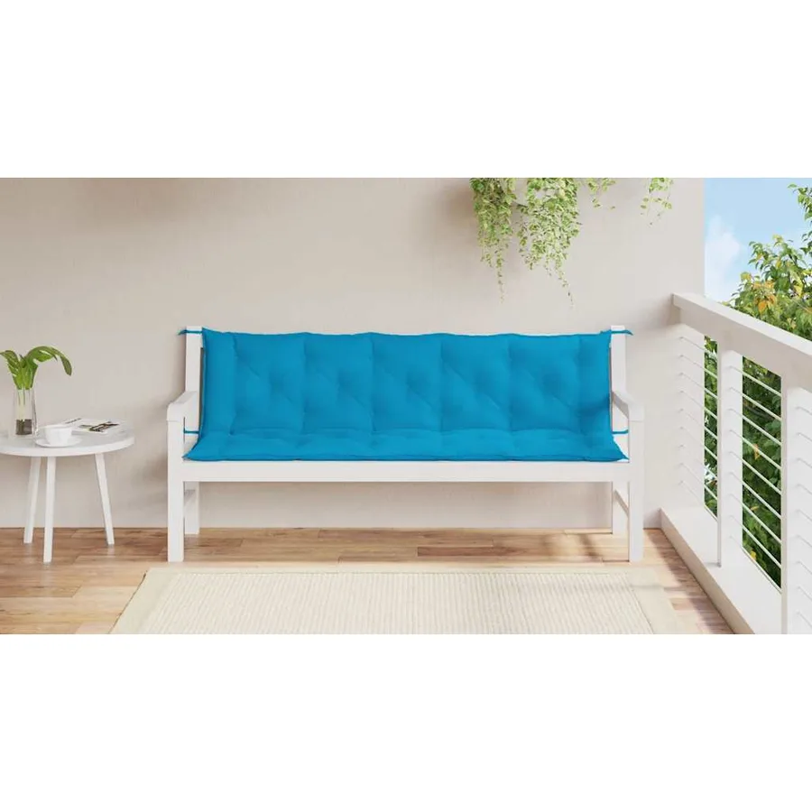 Coussin de banc de jardin bleu clair tissu oxford - 3