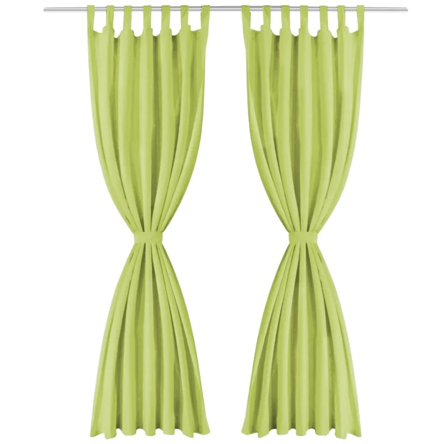 Rideau occultant avec boucles 2 pcs 140 x 225 cm Vert - 2