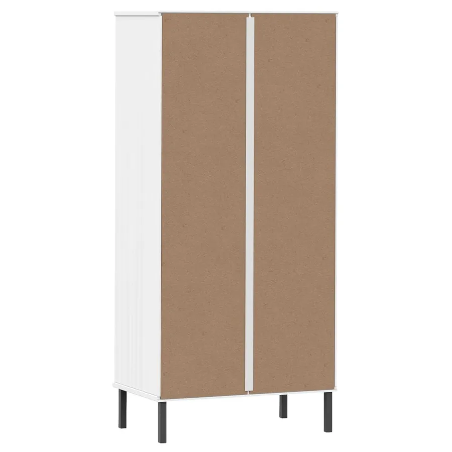 Bibliothèque à 2 tiroirs Blanc 60x35x128,5 cm Bois massif OSLO - 7