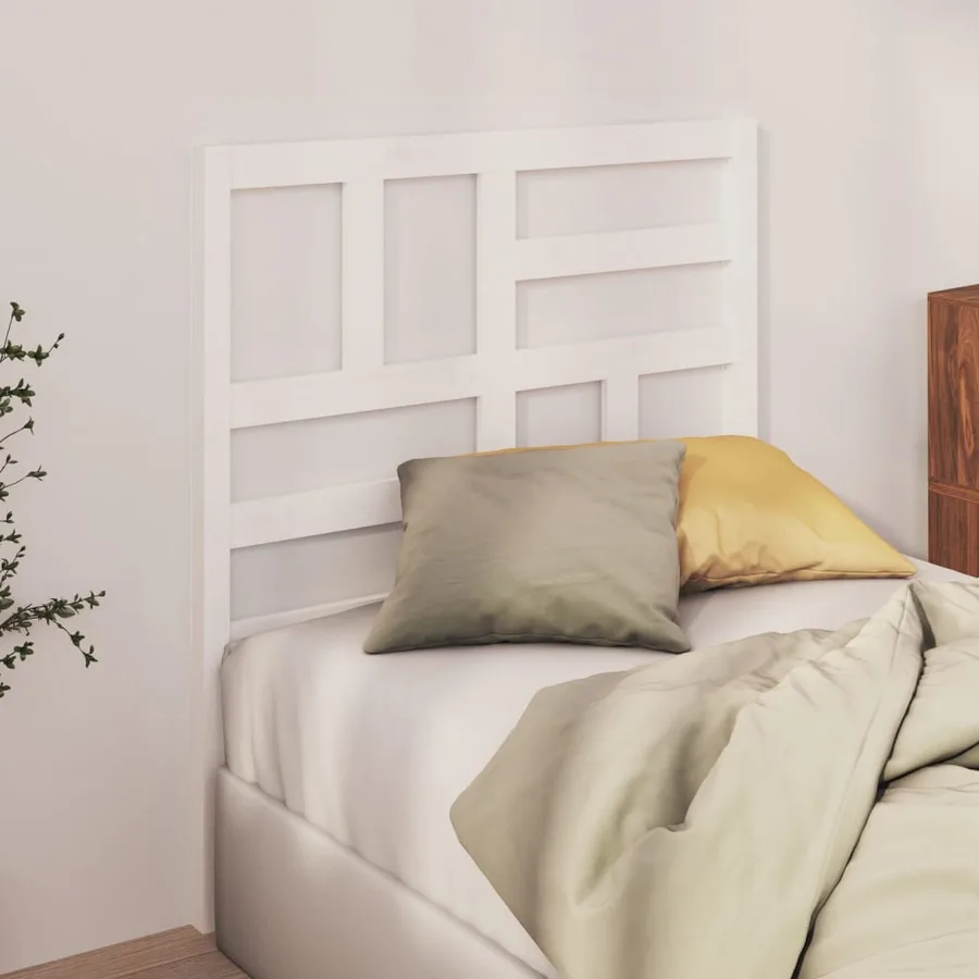 Tête de lit Blanc 96x4x104 cm Bois massif de pin - 3