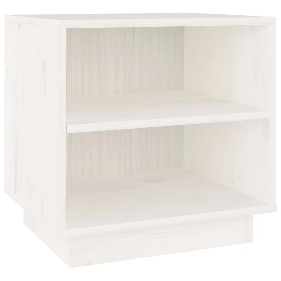 Table de chevet Blanc 40x34x40 cm Bois de pin solide - 2
