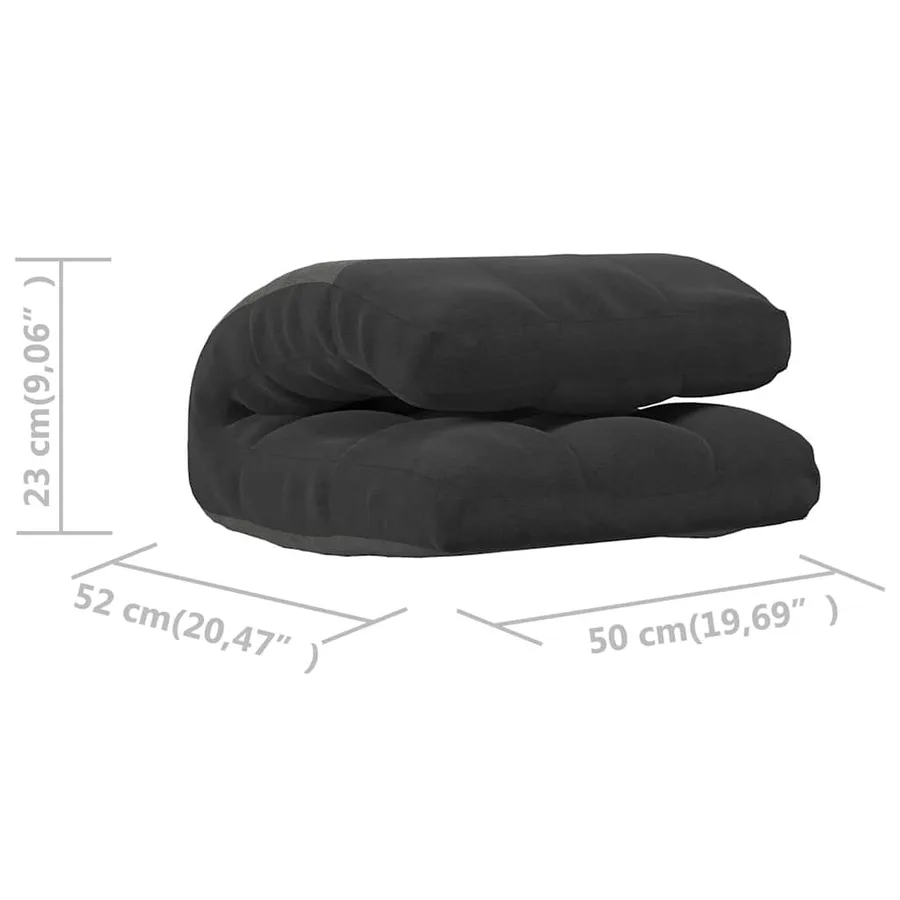 Chaise pliable de sol Noir Tissu - 9