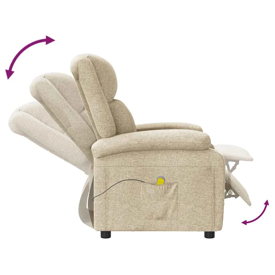 Fauteuil de massage Crème Tissu - 6