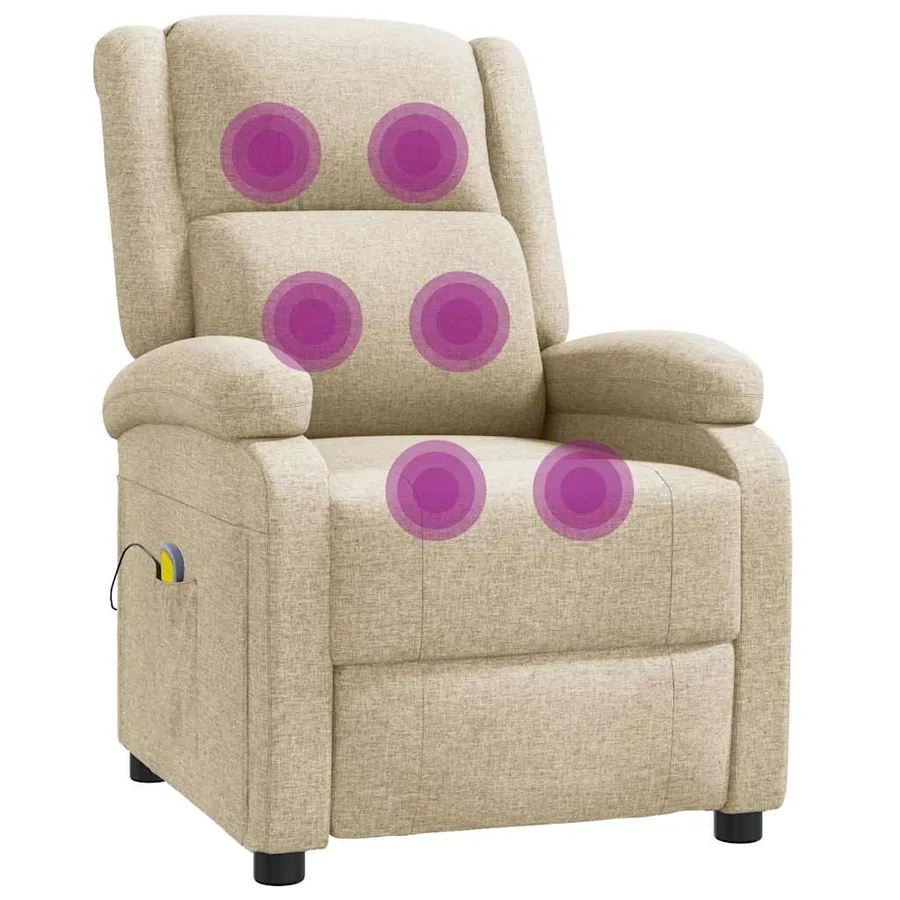 Fauteuil de massage Crème Tissu - 7