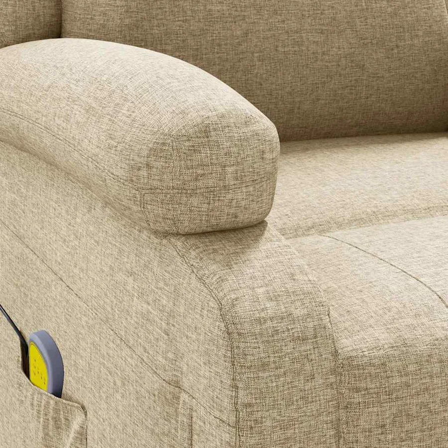 Fauteuil de massage Crème Tissu - 8