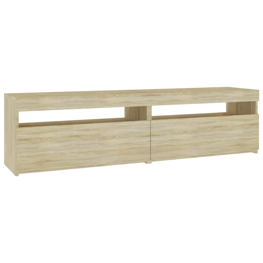 Meubles TV 2 pcs avec lumières LED Chêne sonoma 75x35x40 cm - 2
