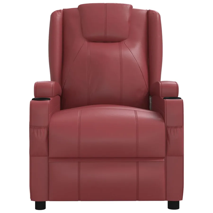 Fauteuil de massage électrique Rouge bordeaux Similicuir - 4