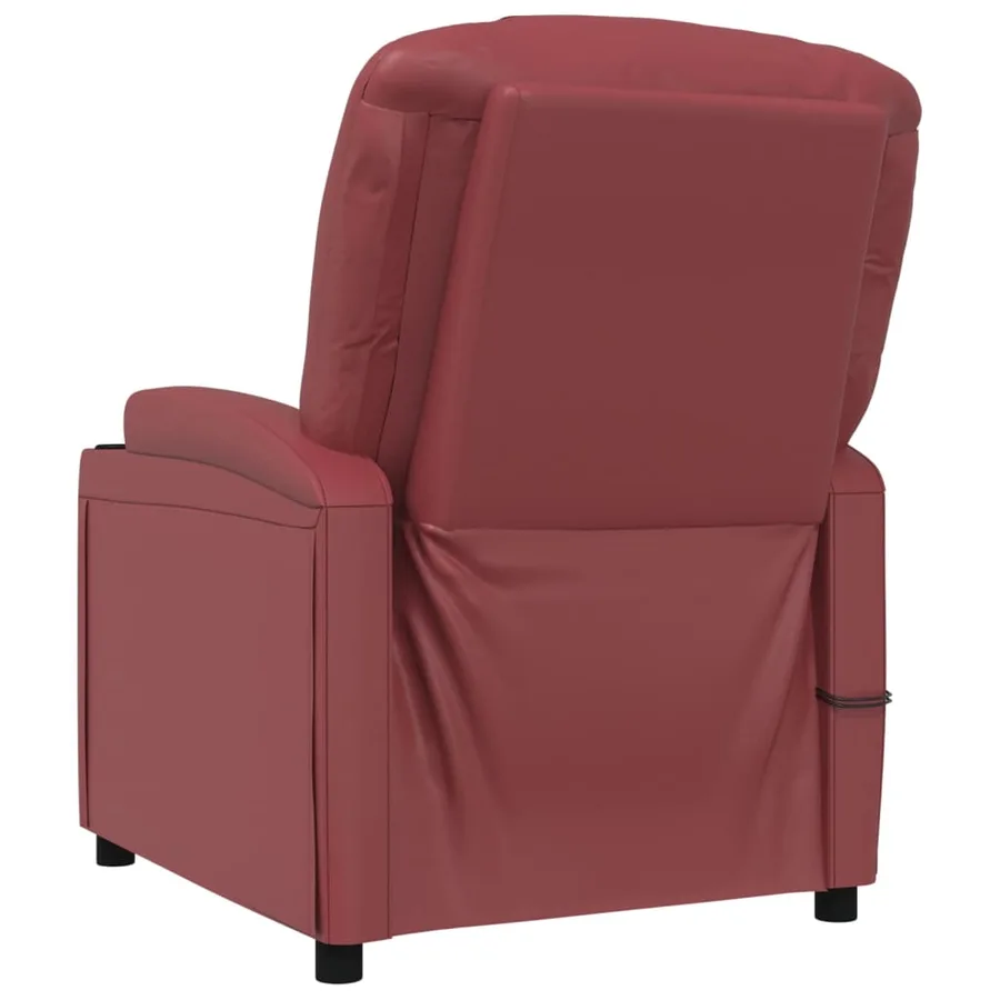 Fauteuil de massage électrique Rouge bordeaux Similicuir - 6