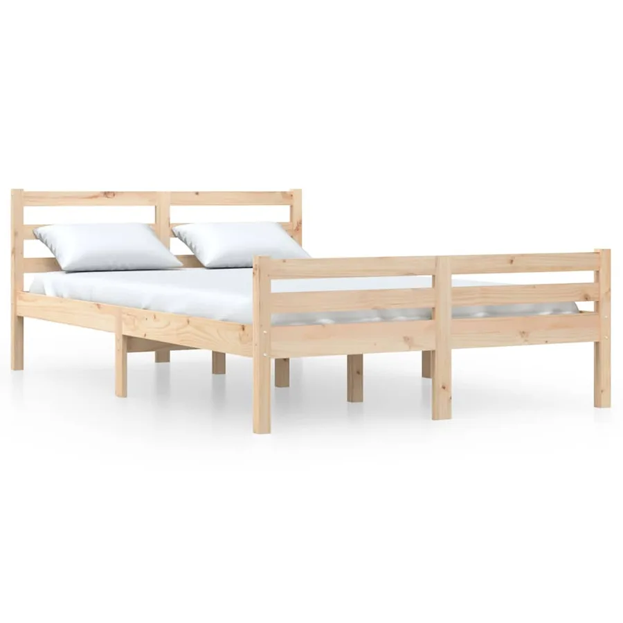 Cadre de lit sans matelas bois massif 140x200 cm - 2