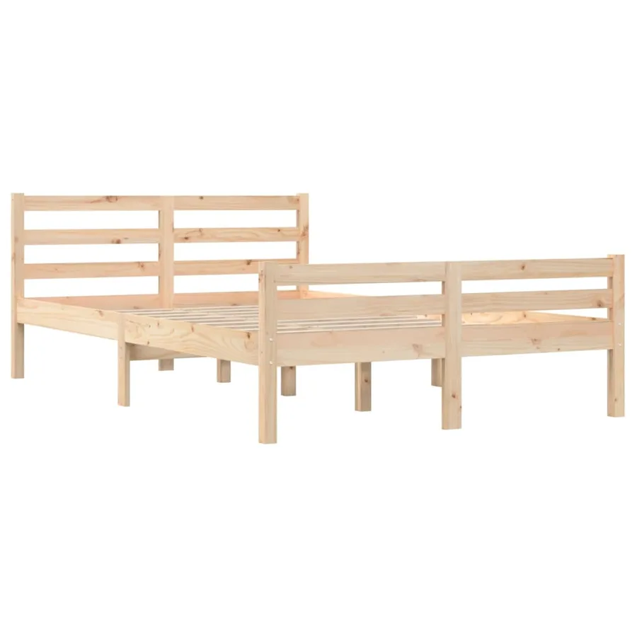 Cadre de lit sans matelas bois massif 140x200 cm - 4