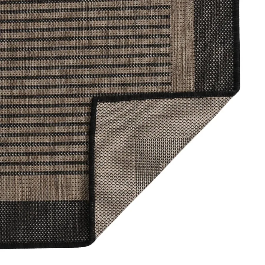 Tapis à tissage plat d'extérieur 100x200 cm Marron foncé - 2
