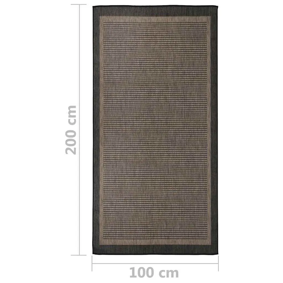 Tapis à tissage plat d'extérieur 100x200 cm Marron foncé - 6