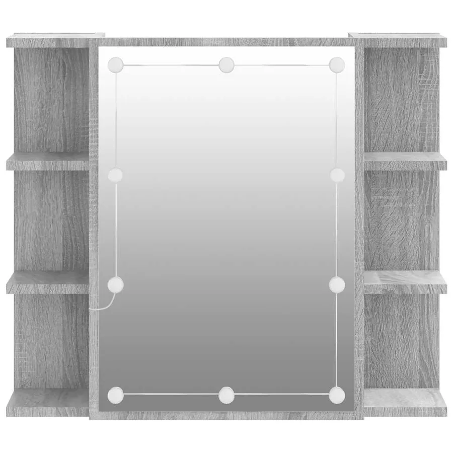 Armoire à miroir avec LED Sonoma gris 70x16,5x60 cm - 8