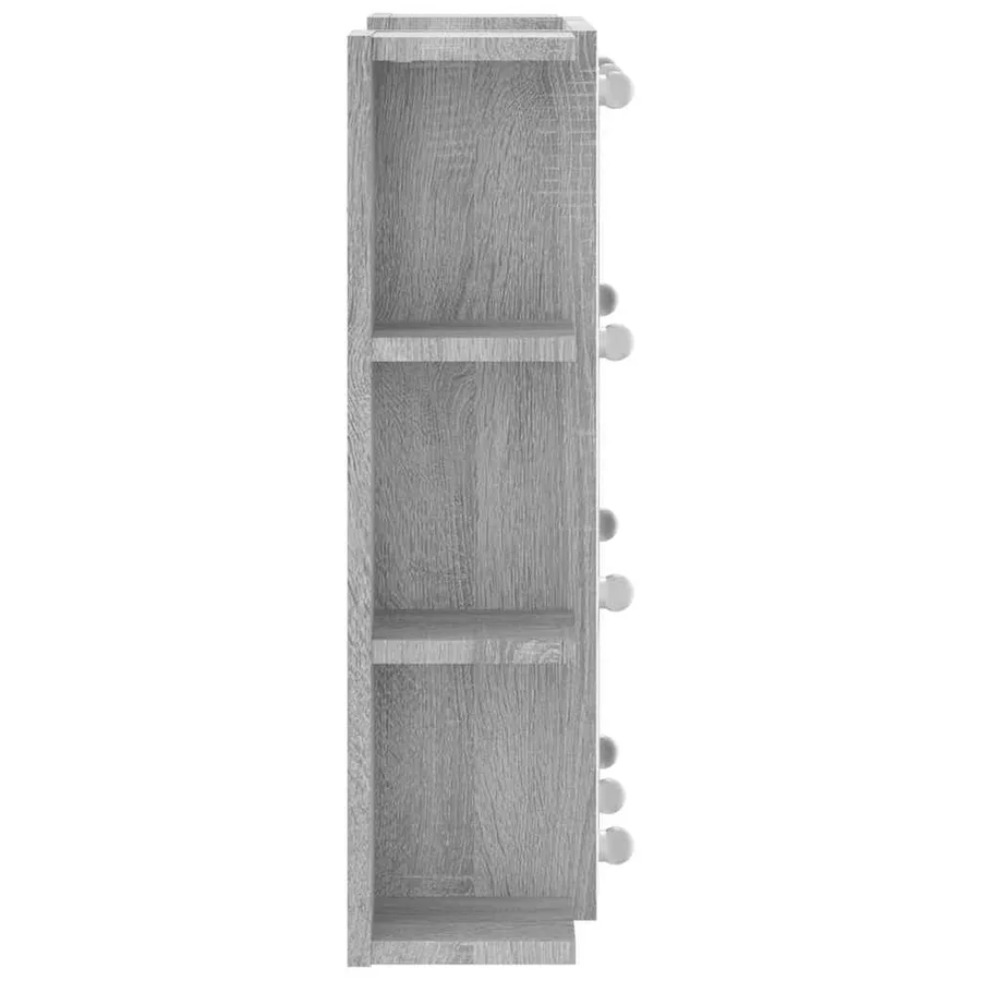 Armoire à miroir avec LED Sonoma gris 70x16,5x60 cm - 9