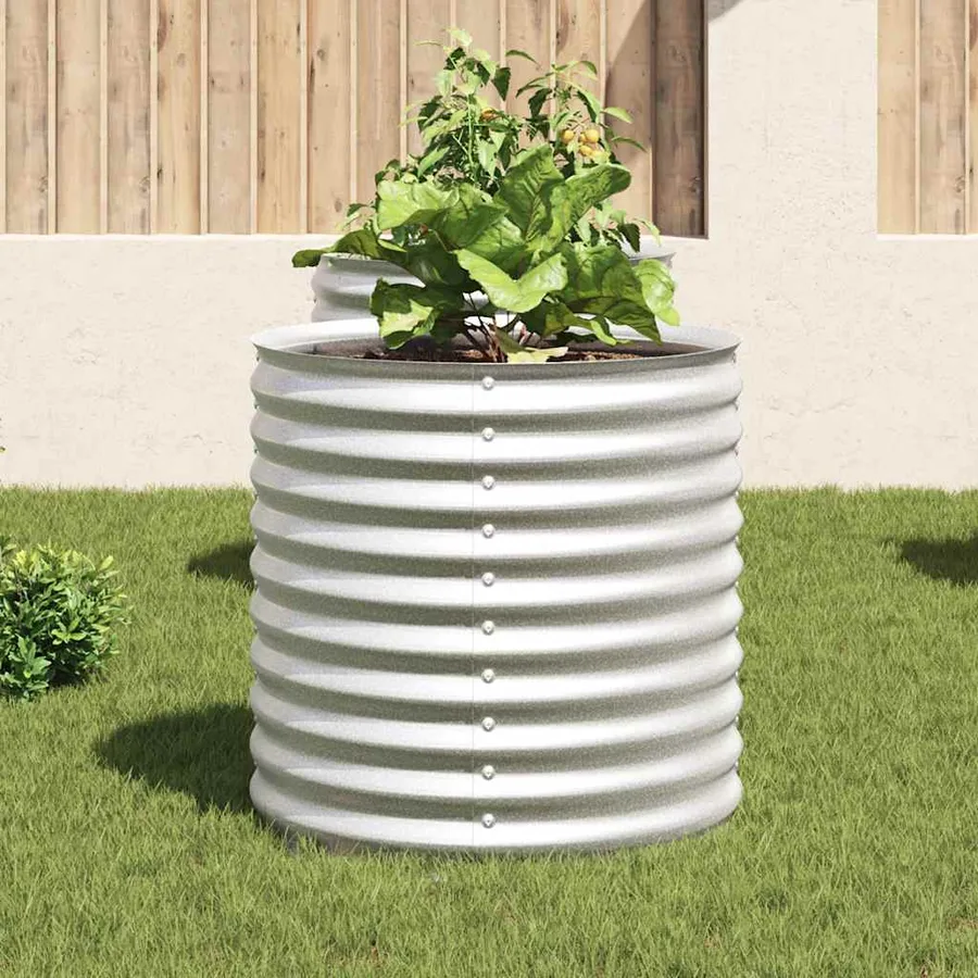 Lit surélevé de jardin 80x80x81 cm Acier galvanisé Argenté - 3
