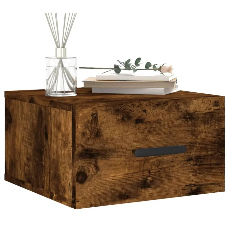 Tables de chevet murales 2 pcs chêne fumé 35x35x20 cm - 3