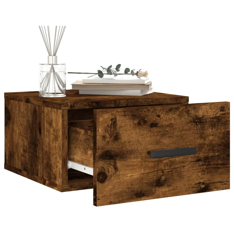 Tables de chevet murales 2 pcs chêne fumé 35x35x20 cm - 4