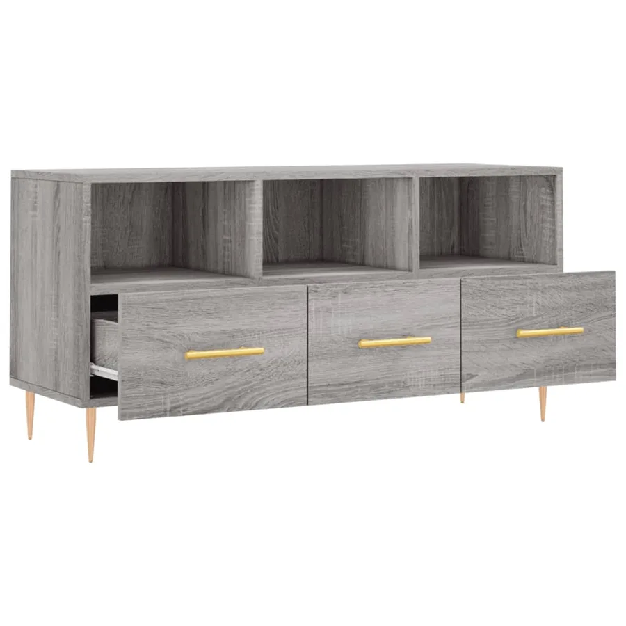 Meuble TV sonoma gris 102x36x50 cm bois d'ingénierie - 6