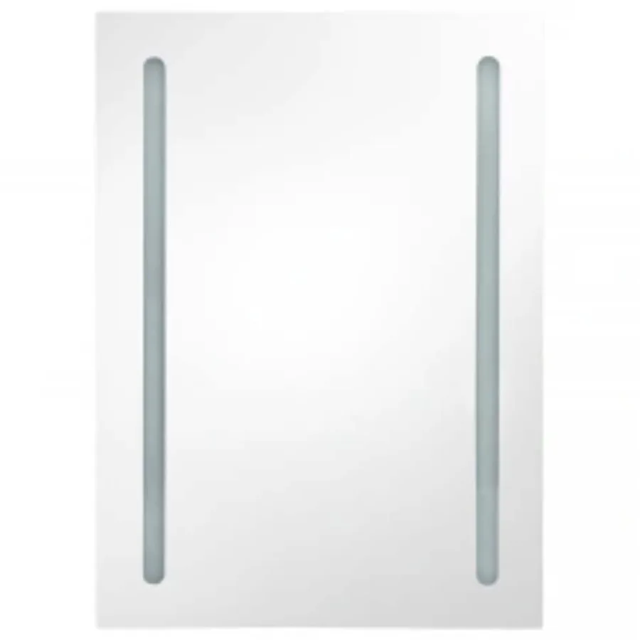 Armoire de salle de bain à miroir LED gris 50x13x70 cm - 4