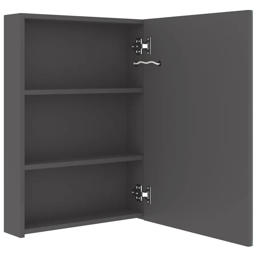 Armoire de salle de bain à miroir LED gris 50x13x70 cm - 5