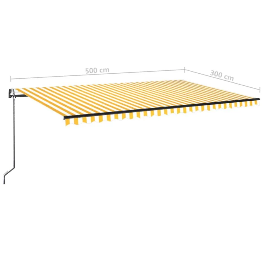 Auvent automatique capteur de vent/LED 500x300cm Jaune et blanc - 10