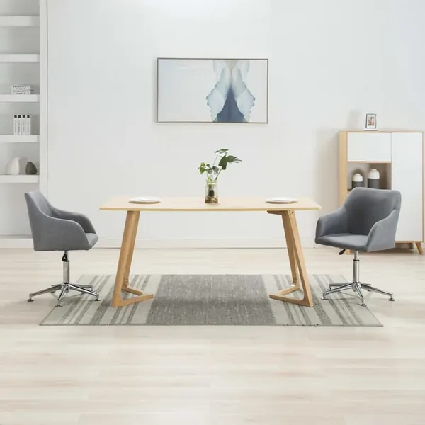 Chaises pivotantes à manger lot de 2 gris clair tissu