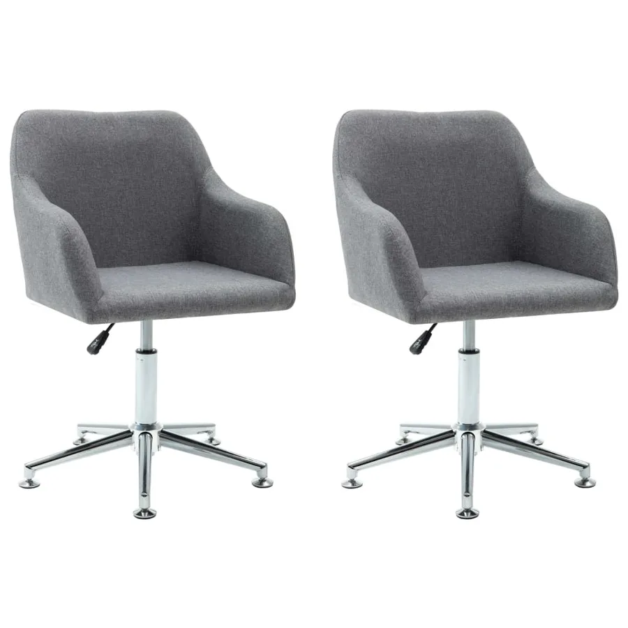 Chaises pivotantes à manger lot de 2 gris clair tissu - 2