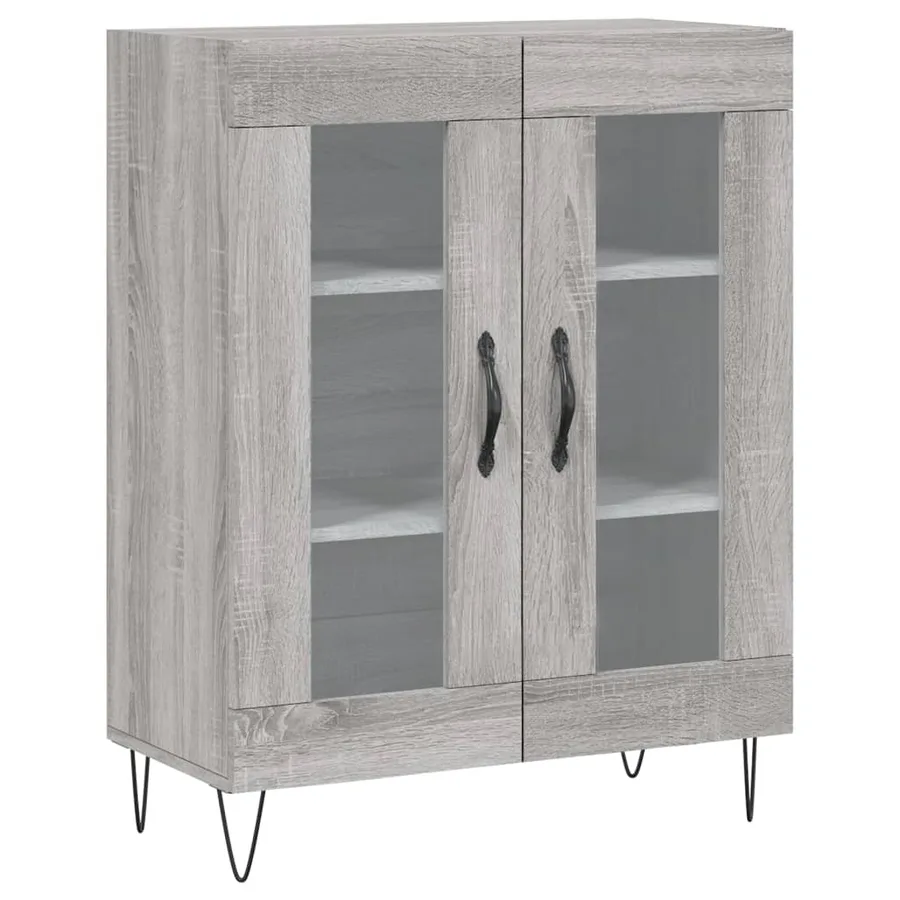 Buffet haut Sonoma gris 69,5x34x180 cm Bois d'ingénierie - 7