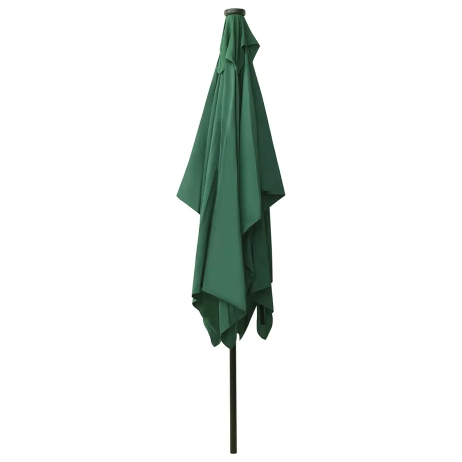 Parasol de jardin avec LED et mât en acier Vert 2x3 m - 6