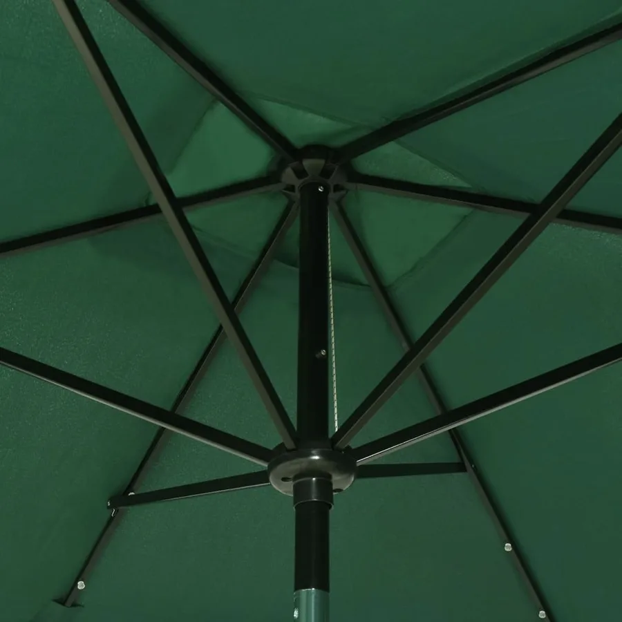 Parasol de jardin avec LED et mât en acier Vert 2x3 m - 9