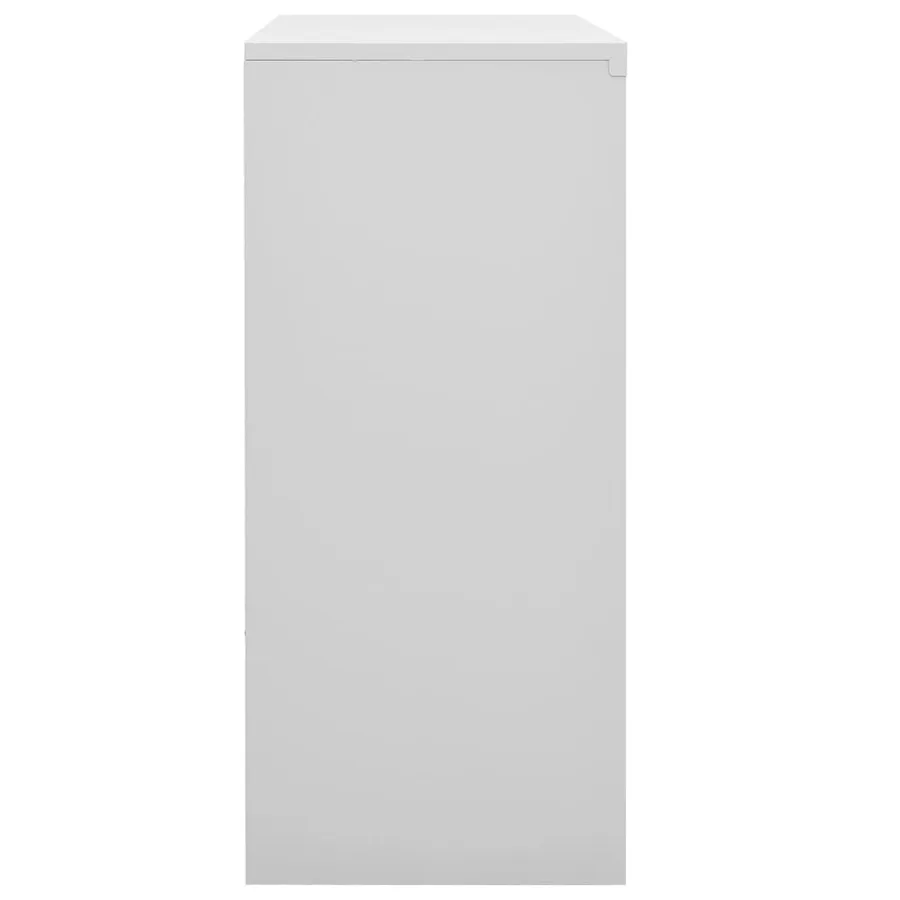 Armoire de bureau porte coulissante Gris clair 90x40x90cm Acier - 4