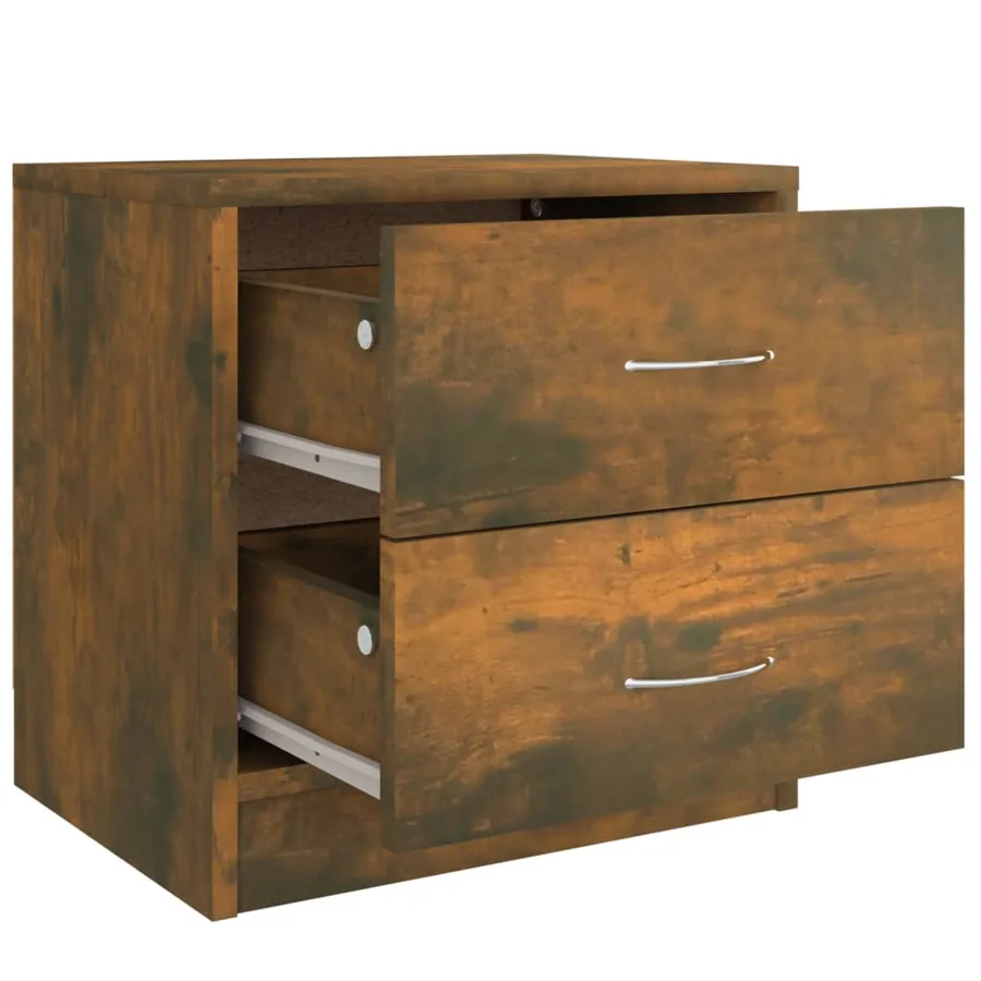 Table de chevet Chêne fumé 40x30x40 cm Bois d'ingénierie - 6