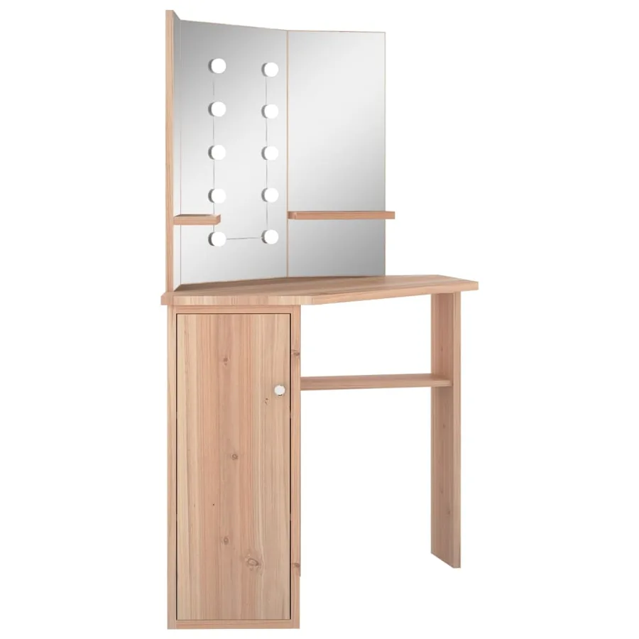 Coiffeuse d'angle avec LED Chêne 111x54x141,5 cm - 3