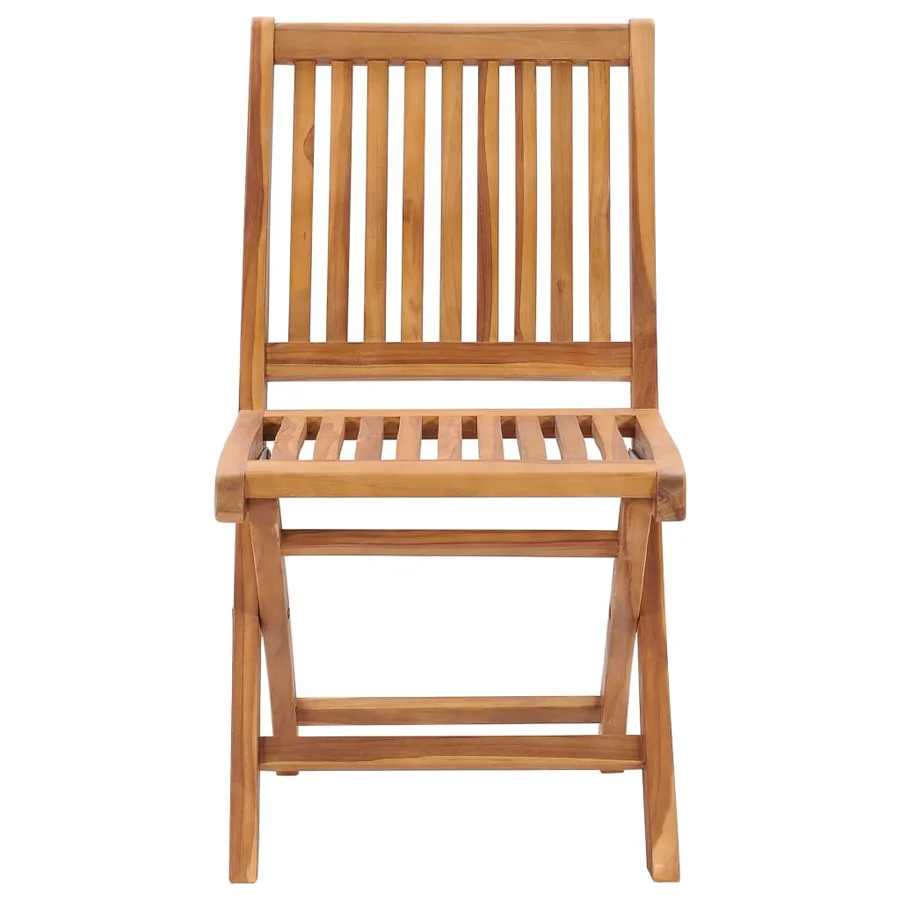 Chaises pliables de jardin avec coussins lot de 8 Teck solide - 5