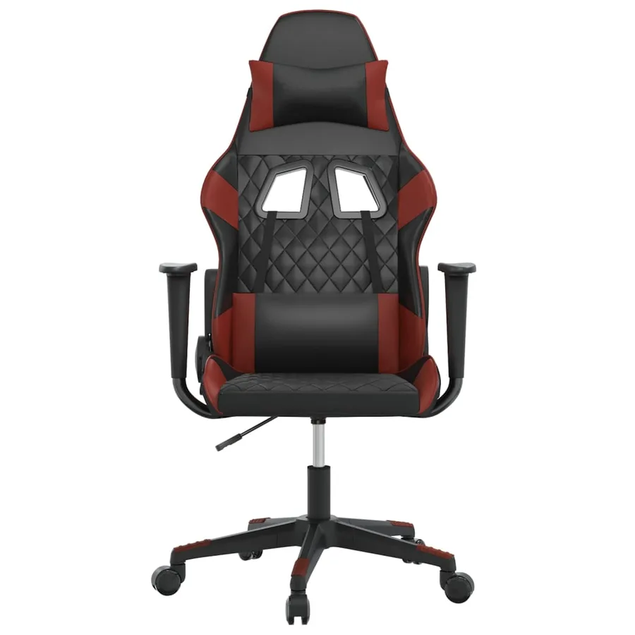 Chaise de jeu de massage Noir et rouge bordeaux Similicuir - 3