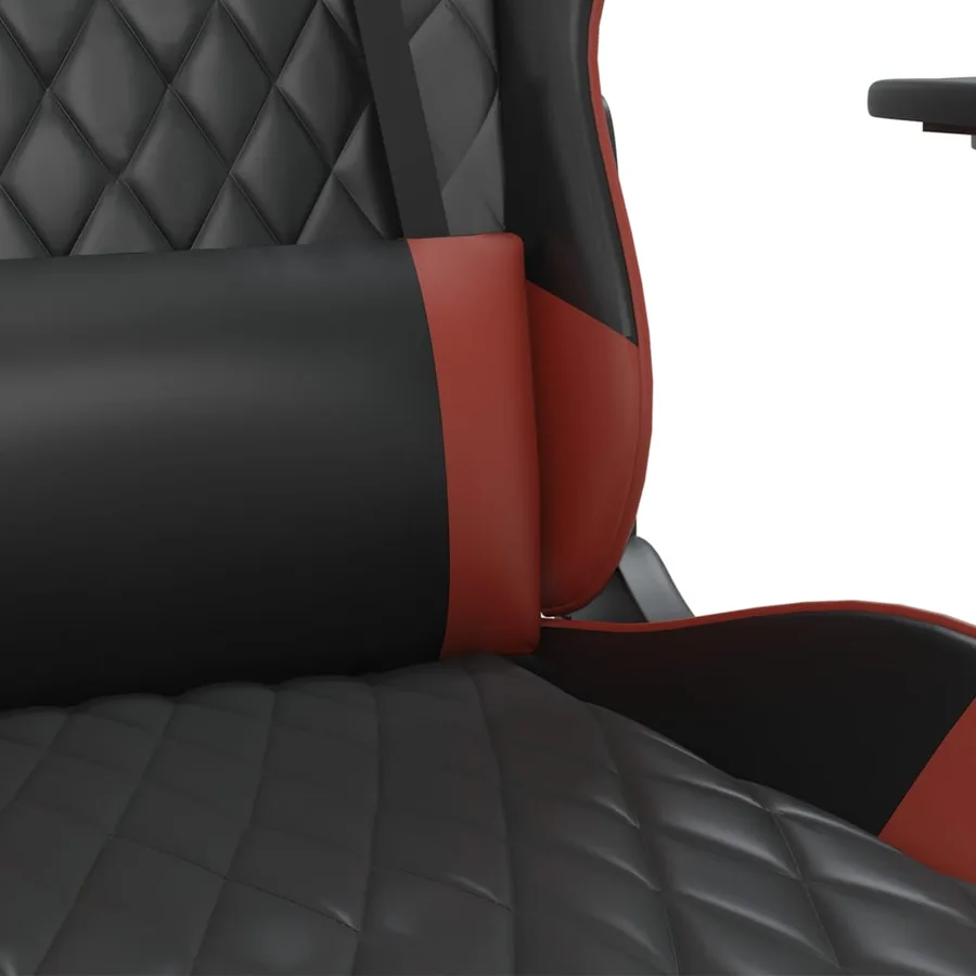 Chaise de jeu de massage Noir et rouge bordeaux Similicuir - 8