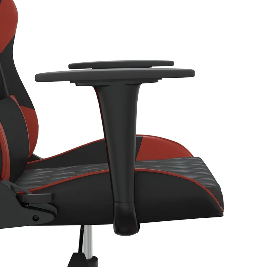Chaise de jeu de massage Noir et rouge bordeaux Similicuir - 9