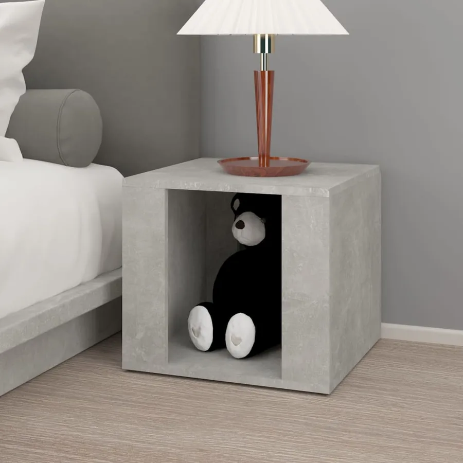 Table de chevet Gris béton 41x40x36 cm Bois d'ingénierie - 3