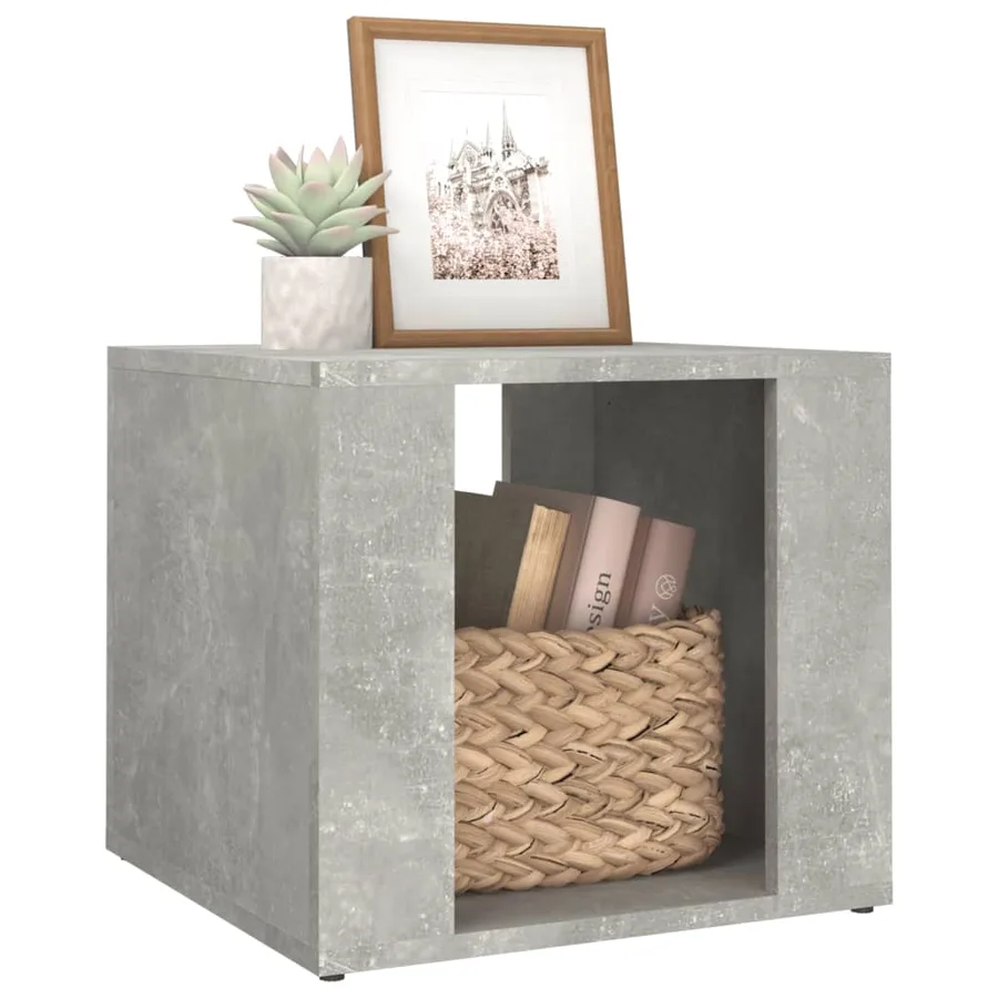 Table de chevet Gris béton 41x40x36 cm Bois d'ingénierie - 4