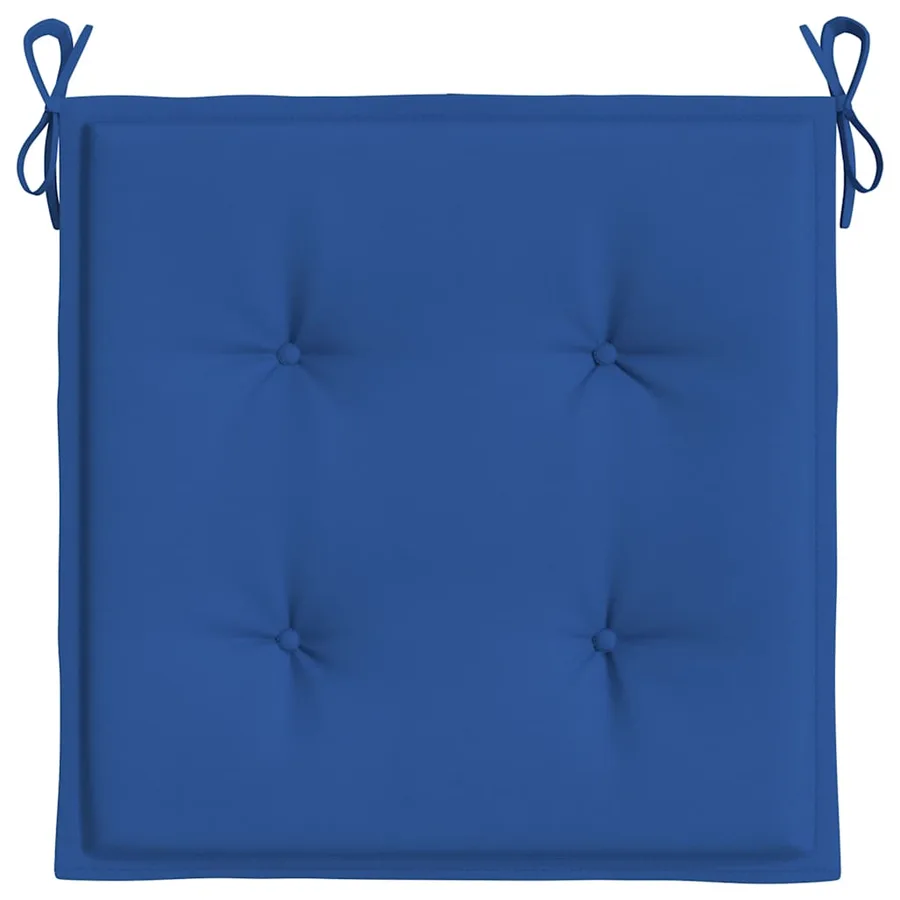 Coussins de chaise de jardin lot de 2 bleu royal 50x50x4 cm - 5