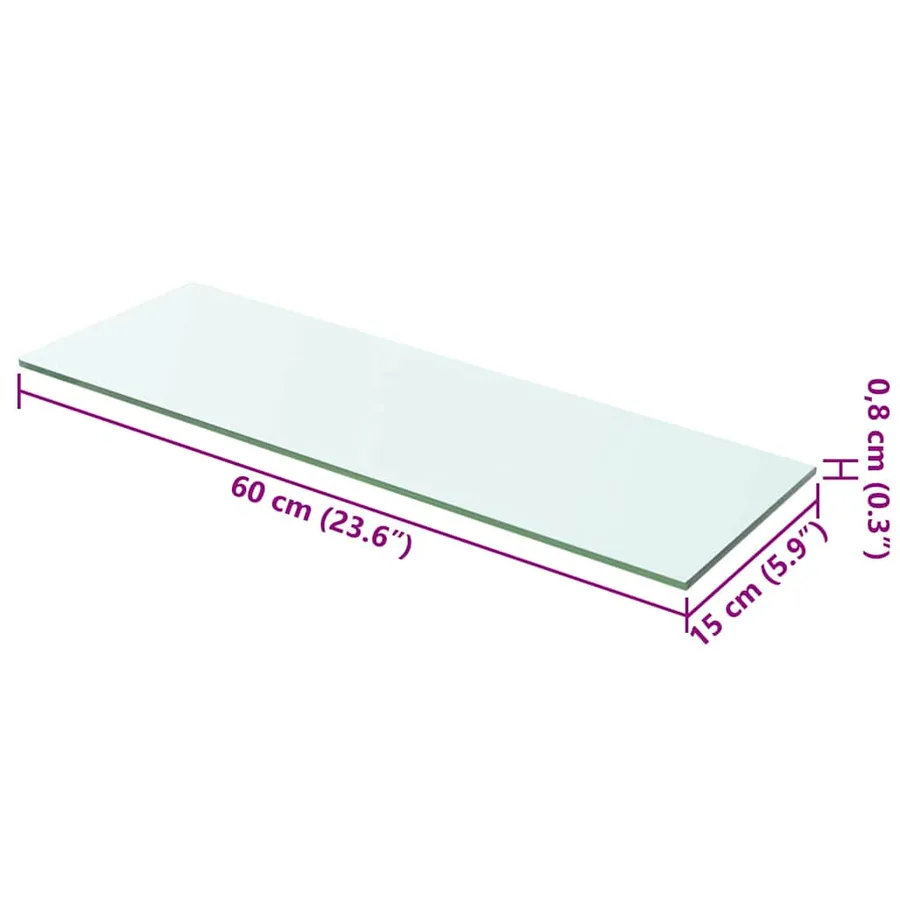 Panneaux d'étagère 2 pcs Verre Transparent 60 x 15 cm - 4
