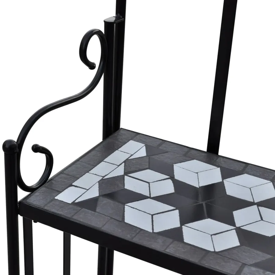 Support pour plantes Mosaïque noir et blanc - 3