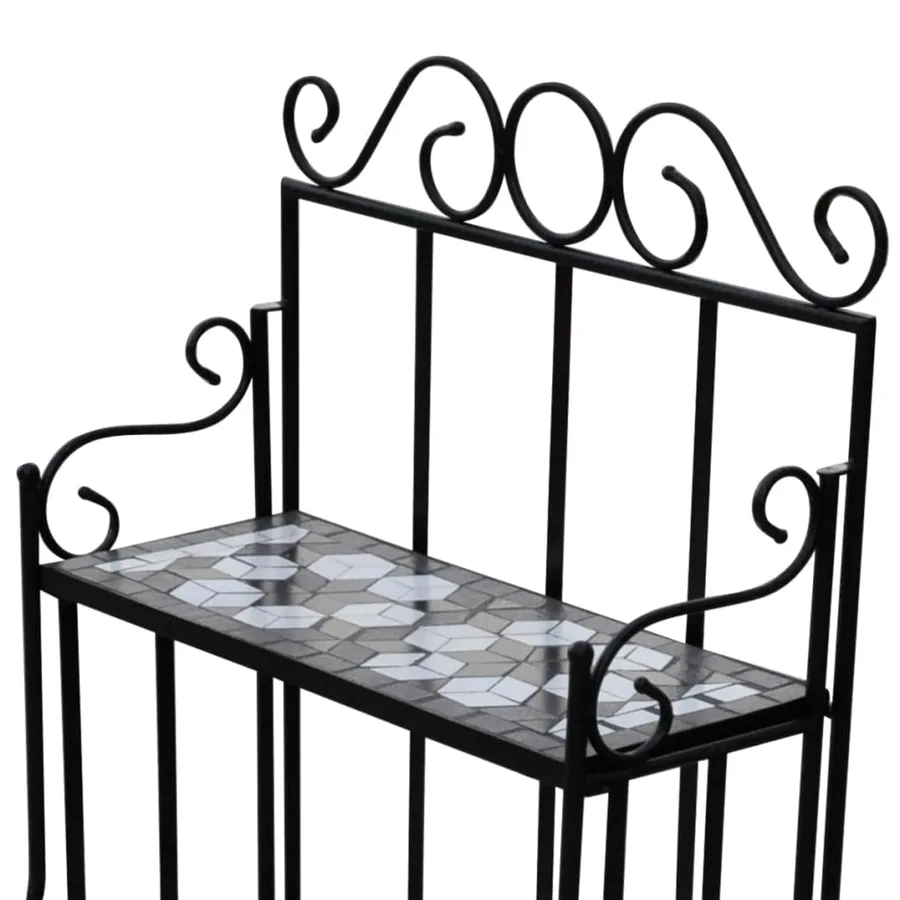 Support pour plantes Mosaïque noir et blanc - 4
