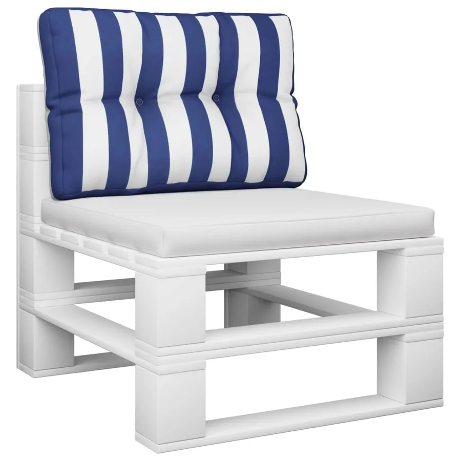 Coussin de palette rayures bleues et blanches 50x40x12 cm tissu - 3