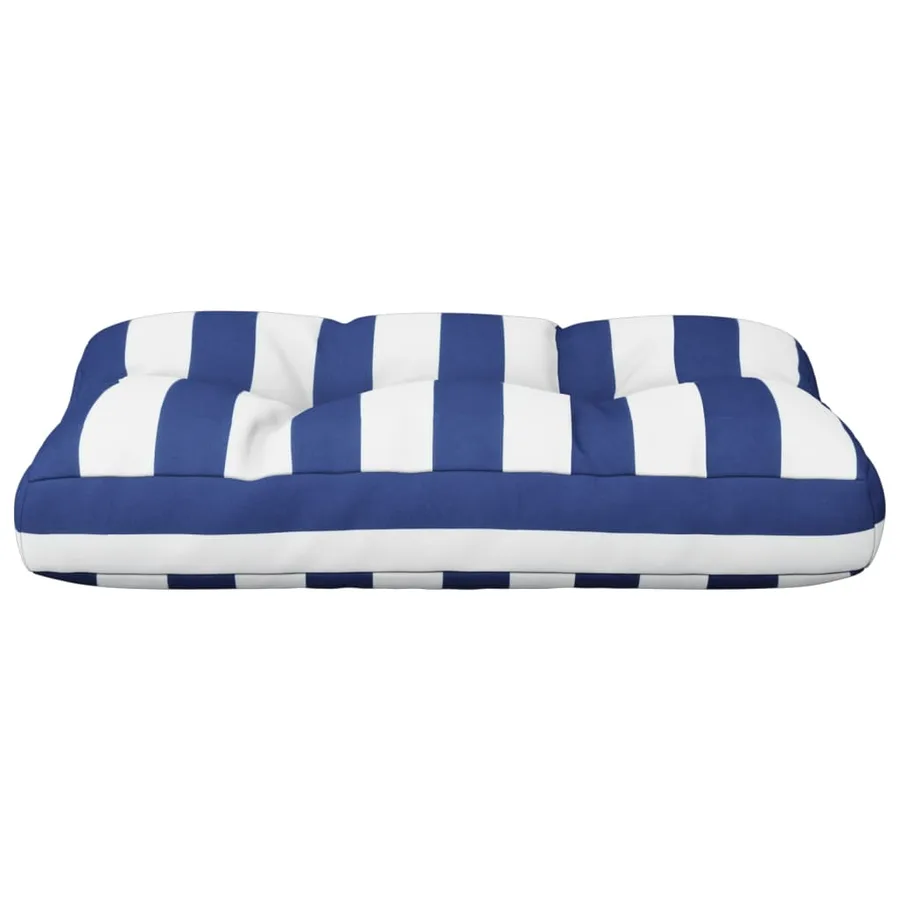 Coussin de palette rayures bleues et blanches 50x40x12 cm tissu - 5