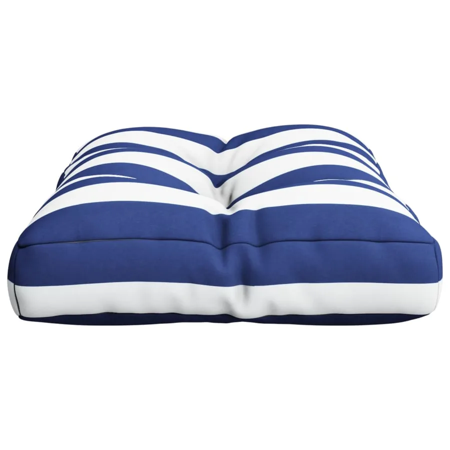 Coussin de palette rayures bleues et blanches 50x40x12 cm tissu - 6